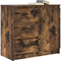 vidaXL Sideboard mit Schublade Räuchereiche 71x35x65 cm Holzwerkstoff