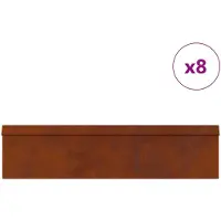 vidaXL Schneckenzauns 12 Stk. 100 x 3,5 x 25 cm Wetterfeststahl Rostig