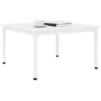vidaXL Couchtisch Weiß 80 x 80 x 45 cm Massives Kiefernholz