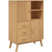 vidaXL Highboard OLDEN Braun 85x43x125 cm Massivholz Kiefer