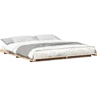 vidaXL Bettrahmen Braun 200 x 210 cm Massives Kiefernholz