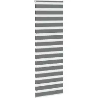 vidaXL Doppelrollo Dunkelgrau 80x200 cm Stoffbreite 75,9 cm Polyester