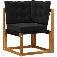 vidaXL Outdoor-Sofagarnitur 7 Stk. Natürlich und Schwarz