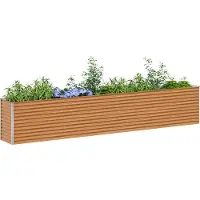 vidaXL Hochbeet Hellbraun 390 x 50 x 68 cm Verzinkter Stahl