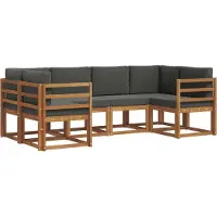 vidaXL Outdoor-Sofagarnitur 6 Stk. Natur und Anthrazit