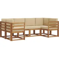 vidaXL Outdoor-Sofagarnitur 6 Stk. Natur und Beige