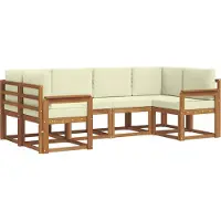 vidaXL Outdoor-Sofagarnitur 6 Stk. Natur und Creme