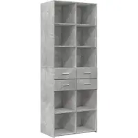 vidaXL Hochschrank Betongrau 70x42,5x225 cm Holzwerkstoff