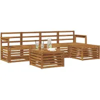 vidaXL Outdoor-Sofagarnitur 6 Stk. Natur