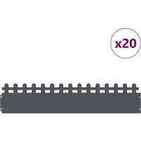 vidaXL Rasenkanten 20 stk. 103 x 0,05 x 22 cm Stahl Anthrazit
