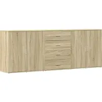 vidaXL Sideboards 3 Stk. Sonoma-Eiche Holzwerkstoff