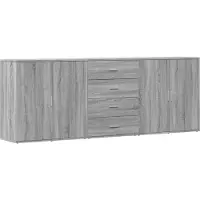 vidaXL Sideboards 3 Stk. Grau Sonoma Holzwerkstoff