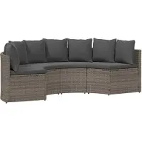 vidaXL Sofa Set 2 stk. Grau Massives Akazienholz und Poly Rattan