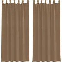 vidaXL Voile Vorhänge mit Schlaufen 2 Stk. Hellbraun 140x245 cm