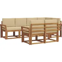 vidaXL Outdoor-Sofagarnitur 7 stk. Natur und Beige