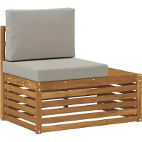 vidaXL Outdoor-Sofagarnitur Natürlich und Hellgrau 273 x 213,5 x 73 cm