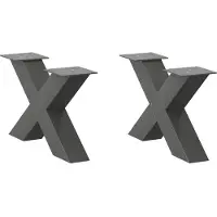 vidaXL Couchtischbeine X-Form 2 Stk. Anthrazit 60x(30-31) cm Stahl