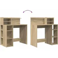 vidaXL Schreibtisch Sonoma-Eiche Holzwerkstoff 90 x 48 x 101,5 cm