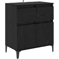 vidaXL Sideboard mit Schubladen Schwarz Eichen-Optik 60 x 35 x 70 cm
