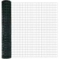 vidaXL Bodenmontierter Euro-Zaun 10 x 1,5 m PVC-beschichteter Stahl