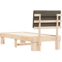 vidaXL Bettgestell mit gepolstertem Kopfteil Taupe 75 x 190 cm