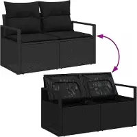 vidaXL Gartensofa-set 8 stk. Schwarz Poly Rattan