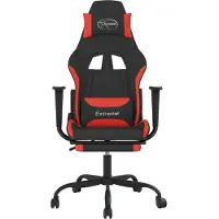 vidaXL Gaming-Stuhl mit Massage & Fußstütze Schwarz und Rot Stoff