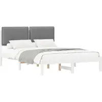 vidaXL Bettgestell mit gepolstertem Kopfteil Hellgrau 160 x 200 cm