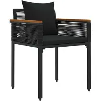 vidaXL Gartenmöbel Set 4 stk. Schwarz Poly-Rattan