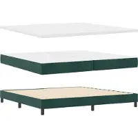 vidaXL LED Boxspringbett mit Kopfteil Dunkelgrün 200 x 200 cm Samt