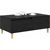 vidaXL Couchtisch Schwarz Eichen-Optik 90 x 50 x 26,5 cm Holzwerkstoff