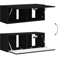 vidaXL TV-Wandschrank Schwarz 78,5 x 31 x 29,5 cm Holzwerkstoff