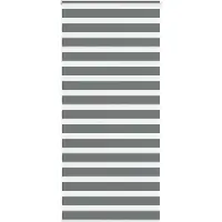 vidaXL Doppelrollo Dunkelgrau 100x200 cm Stoffbreite 95,9 cm Polyester