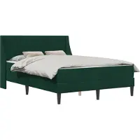 vidaXL Bettgestell mit Matratze Dunkelgrün 140 x 200 cm Samt