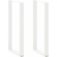 vidaXL Bartischbeine U-Form 2 Stk. Weiß 60x(110-111) cm Stahl