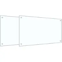 vidaXL Küchenrückwand 2 stk. Transparent 90 x 50 cm Gehärtetes Glas