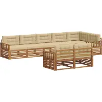 vidaXL Outdoor-Sofagarnitur 8 stk. Natur und Beige