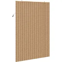 vidaXL Rollo mit Vorhängen Natur 140 x 220 cm Bambus