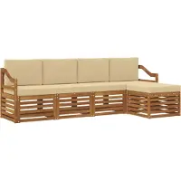vidaXL Outdoor-Sofagarnitur 5 stk. Natur und Beige