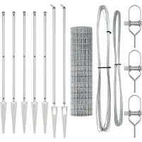 vidaXL Euro-Zaun mit Stacheln 10 x 1,4 m Verzinkter Stahl Silber Netz