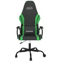 vidaXL Gaming-Stuhl mit Massagefunktion Schwarz und Grün Kunstleder