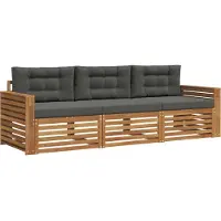 vidaXL Outdoor-Sofagarnitur 3 Stk. Natur und Anthrazit