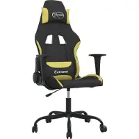 vidaXL Gaming-Stuhl Schwarz und Hellgrün Stoff