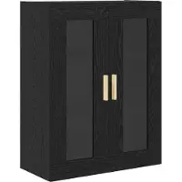 vidaXL Highboard Schwarz Eichen-Optik 69,5 x 34 x 180 cm Holzwerkstoff