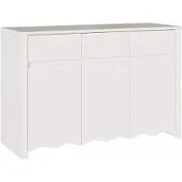 vidaXL Sideboard Drammen Weiß 114 x 43 x 75,5 cm Massivholz Kiefer