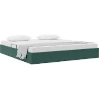 vidaXL Ottoman Bettgestell mit Speicher Dunkelgrün 180 x 200 cm Samt
