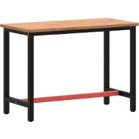 vidaXL Werkbank 115x55x81,5 cm Massivholz Buche und Metall