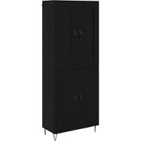 vidaXL Highboard Schwarz Eichen-Optik 69,5 x 34 x 180 cm Holzwerkstoff