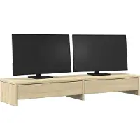 vidaXL Monitorständer mit Schubladen Sonoma-Eiche 100 x 27 x 15 cm Holzwerkstoff