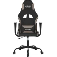 vidaXL Gaming-Stuhl mit Massagefunktion Schwarz und Taupe Stoff
